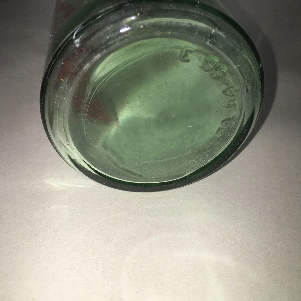 Vintage Glass Green Old Fitzgerald Decanter Bottle  1960's  Vintage‎